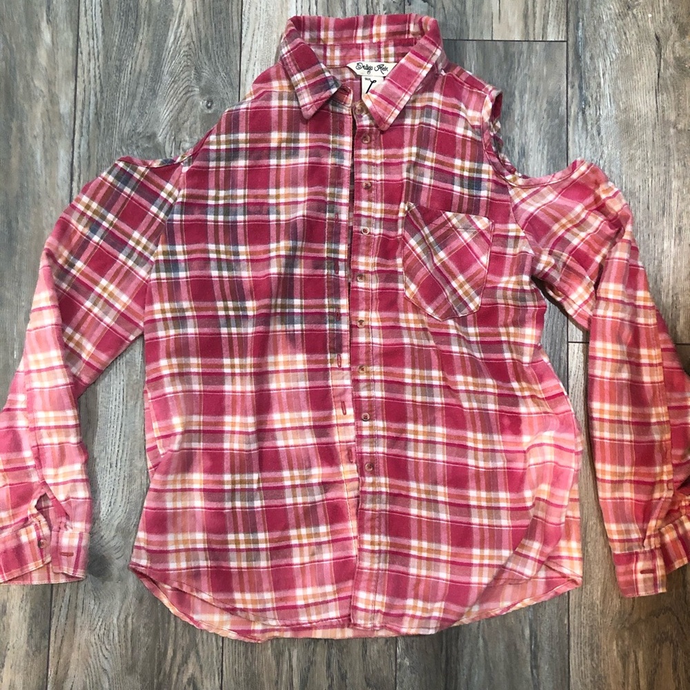 Gradient dyed button down flannel